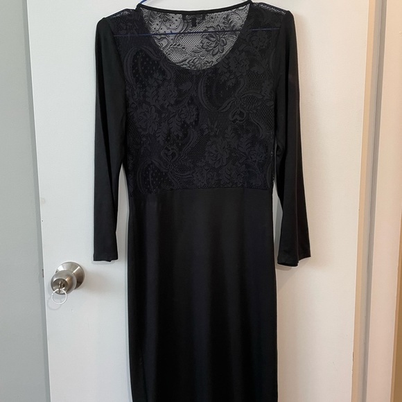 Aritzia babaton black midi dress medium spandex lace - Picture 3 of 5